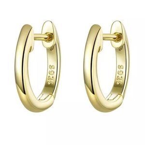 Gold?Plated 925 Sterling Silver Huggies Earrings